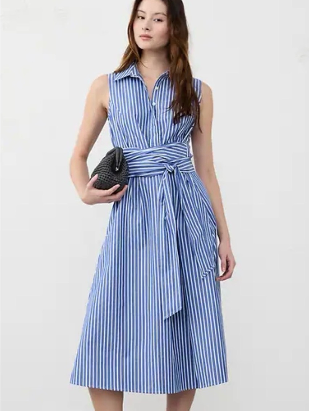 🆕Banana Republic POPLIN CROSS-WAIST MIDI DRESS